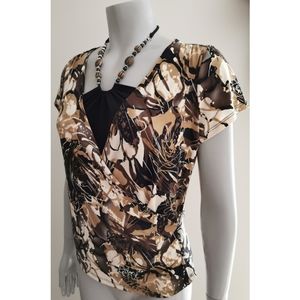 Reitmans Petites wrap top w/ built in beaded tank